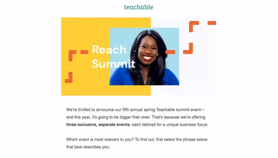Teachable Event Announcement Emails