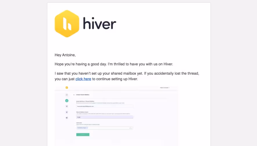 Hiver Onboarding Emails