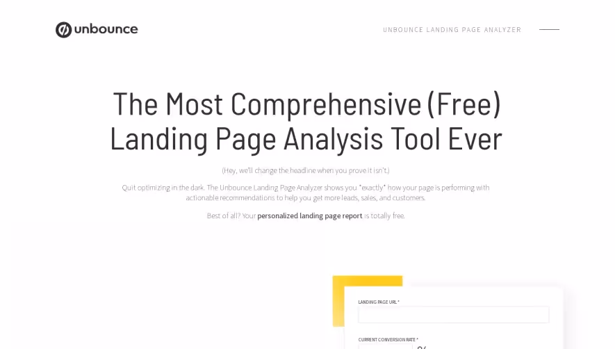 Unbounce Landing Page Analyzer