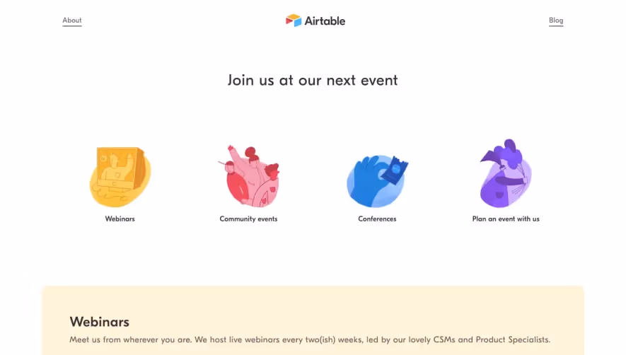 Airtable Events Page