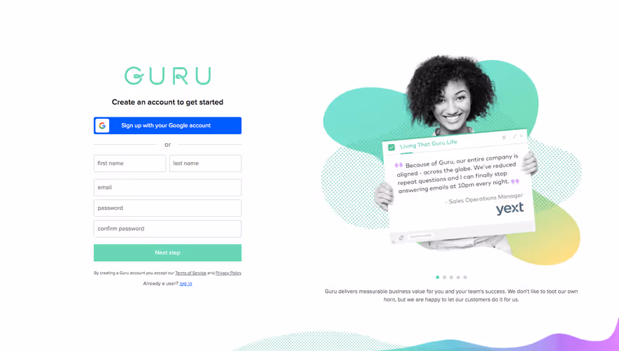 Guru Signup Page