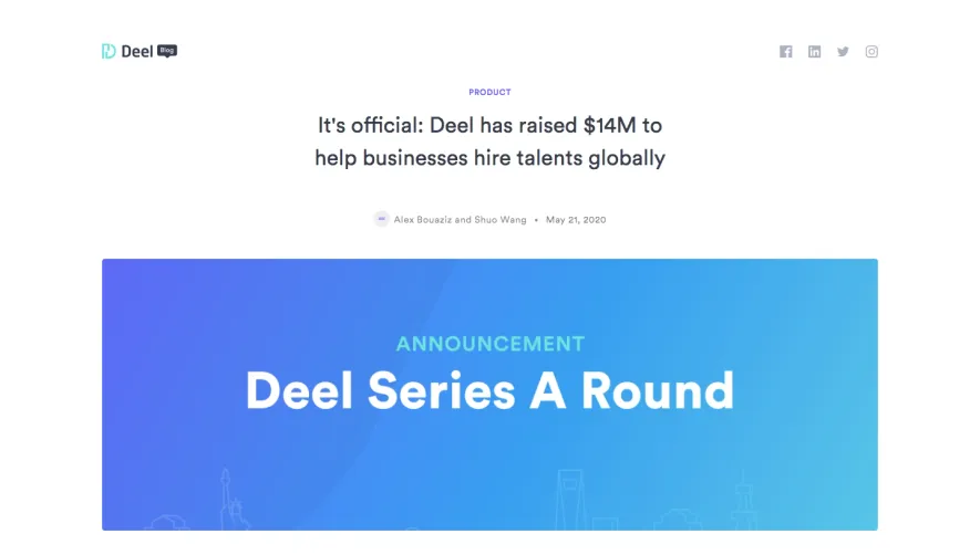 Deel Funding Announcement