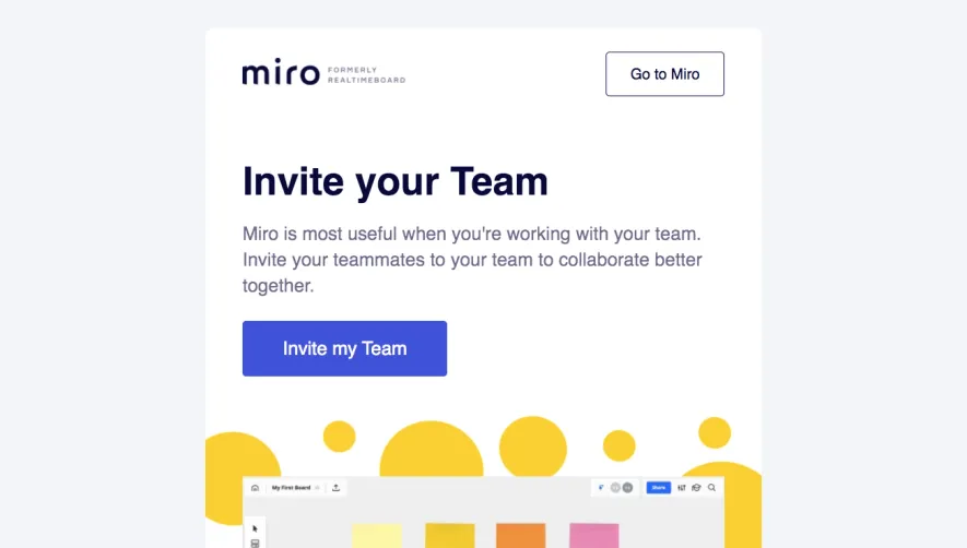 Miro Invite Your Team Email