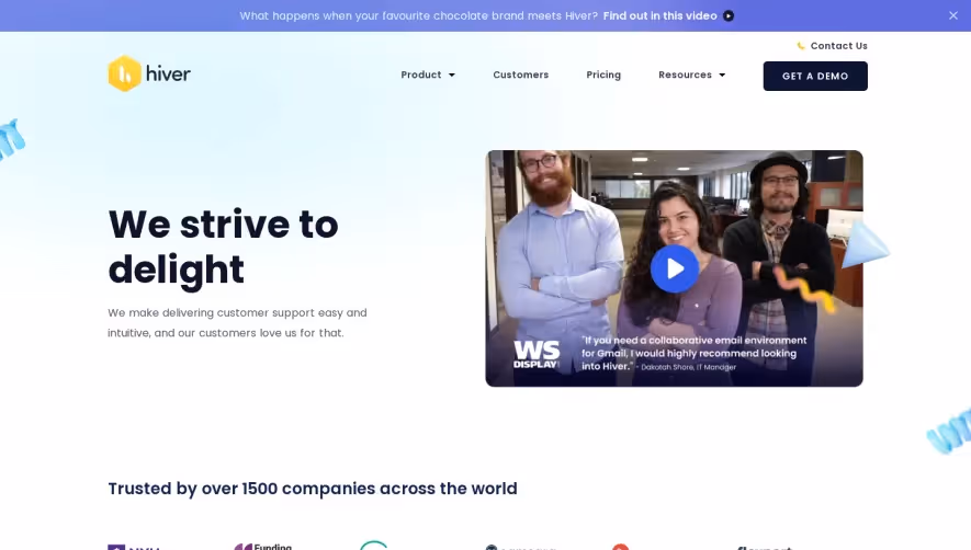 Hiver Customers Page