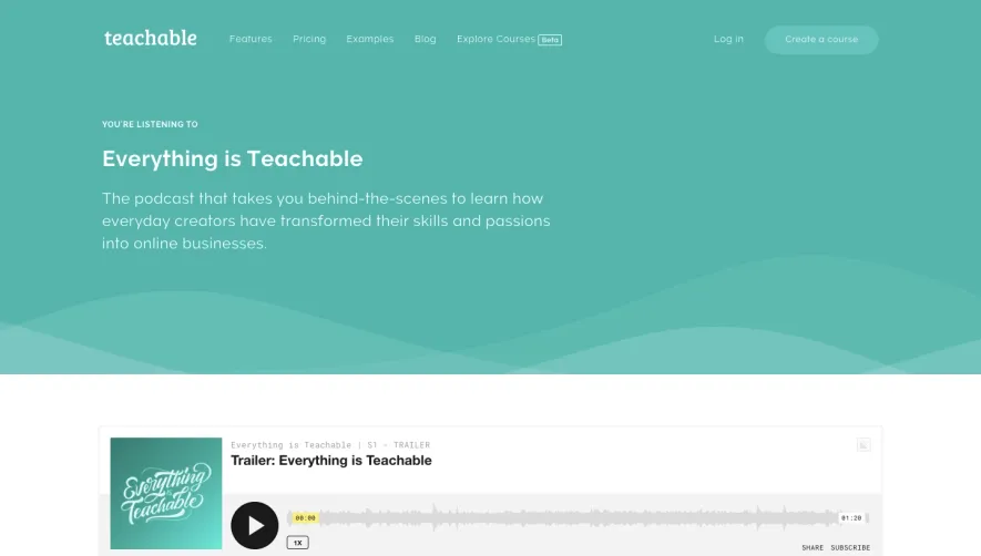 Teachable Podcast Page