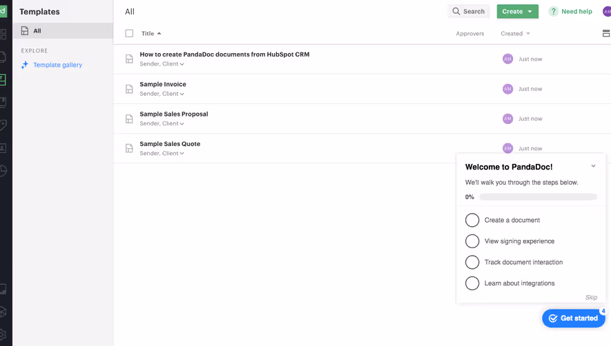 PandaDoc User Onboarding