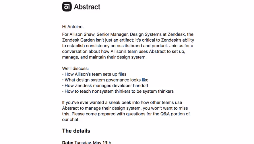 Abstract Webinar Emails