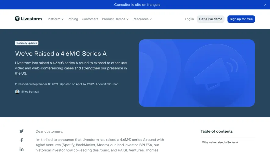 Livestorm Funding Announcement