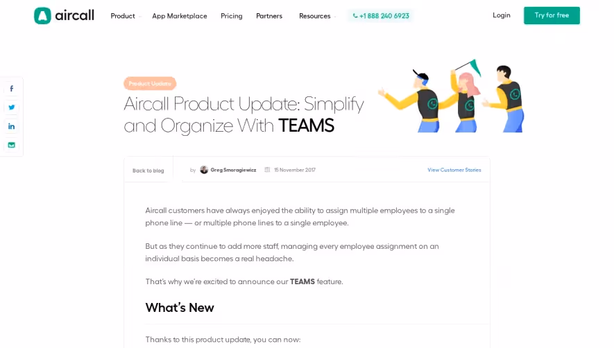 Aircall Product Update