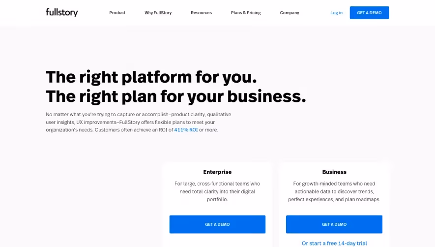 Fullstory Pricing Page