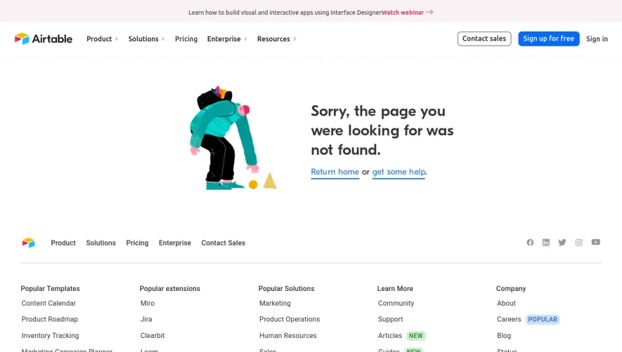 Airtable 404 Page