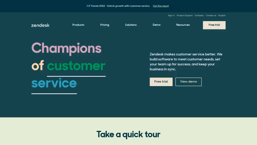 Zendesk Landing Page