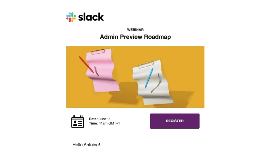Slack Webinar Emails