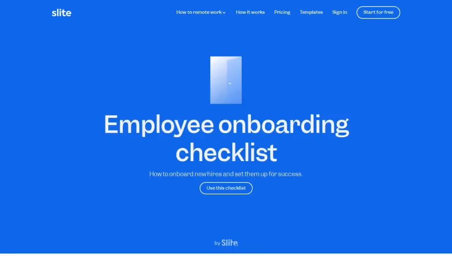 Slite Employee Onboarding Checklist