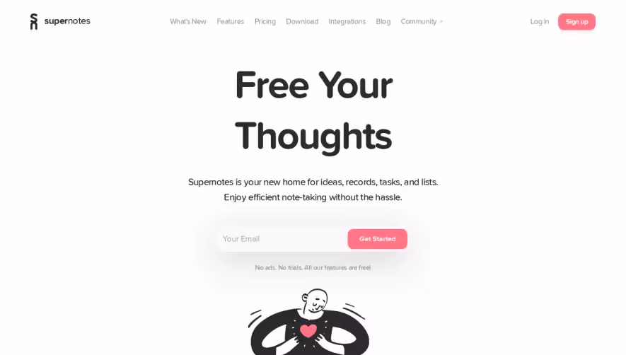 Supernotes Landing Page