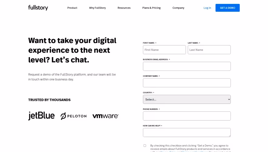 Fullstory Demo Request