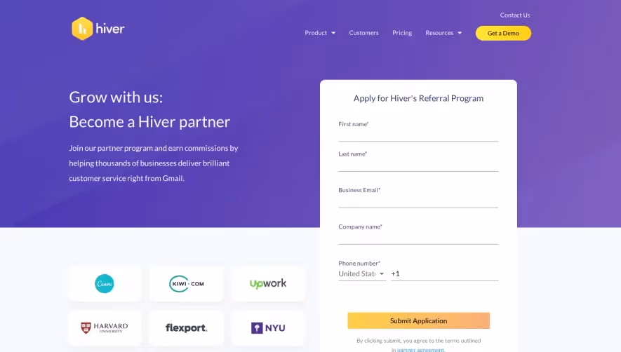 Hiver Affiliate Page