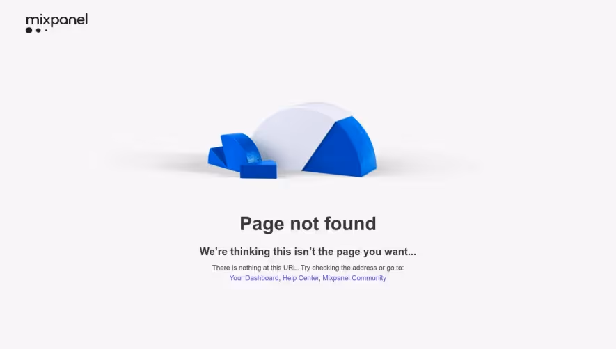 Mixpanel 404 Page