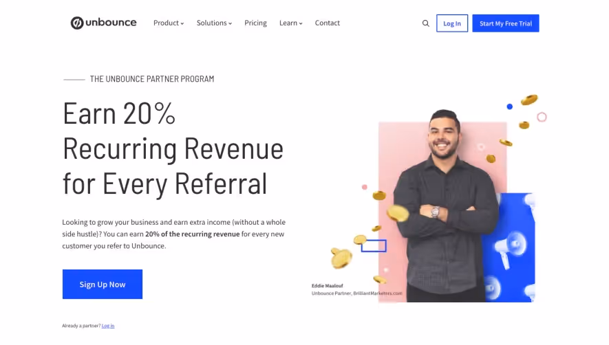 Unbounce Affiliate Page