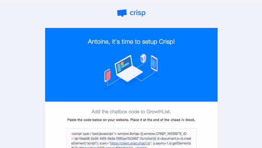Crisp Onboarding Emails