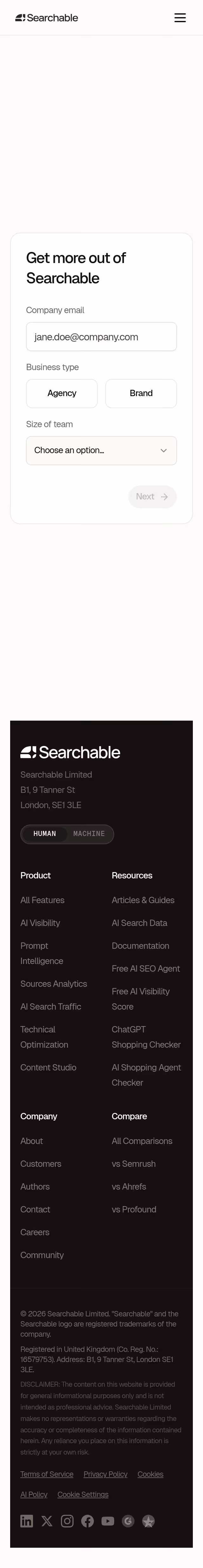 Searchable Demo Request