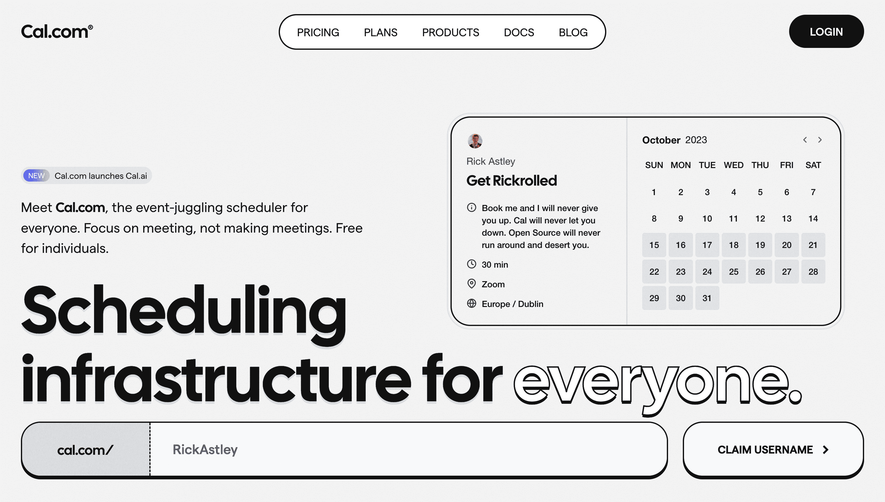 Cal.com Landing Page