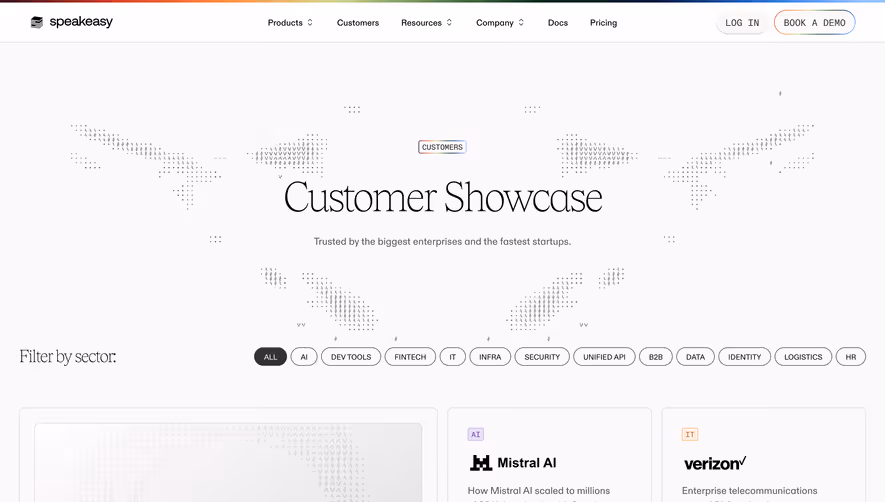 Speakeasy Customers Page