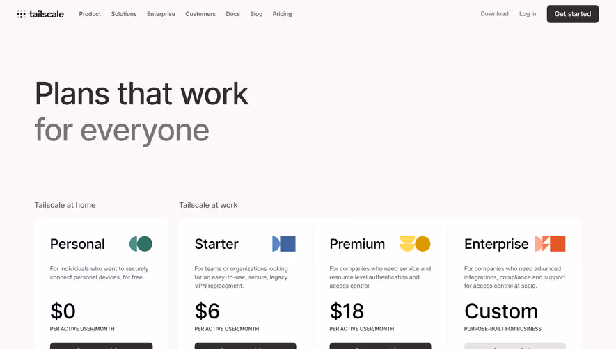 Tailscale Pricing Page