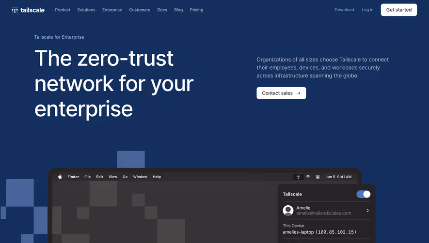Tailscale Enterprise Page