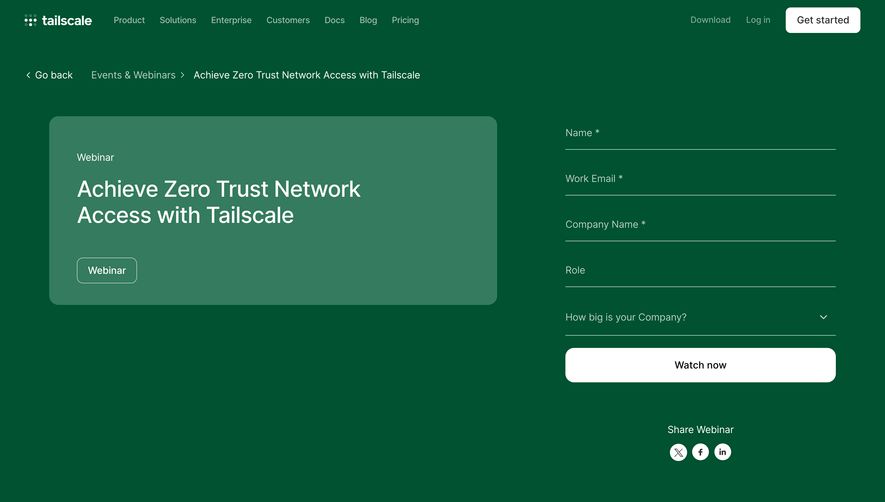 Tailscale Webinars Page