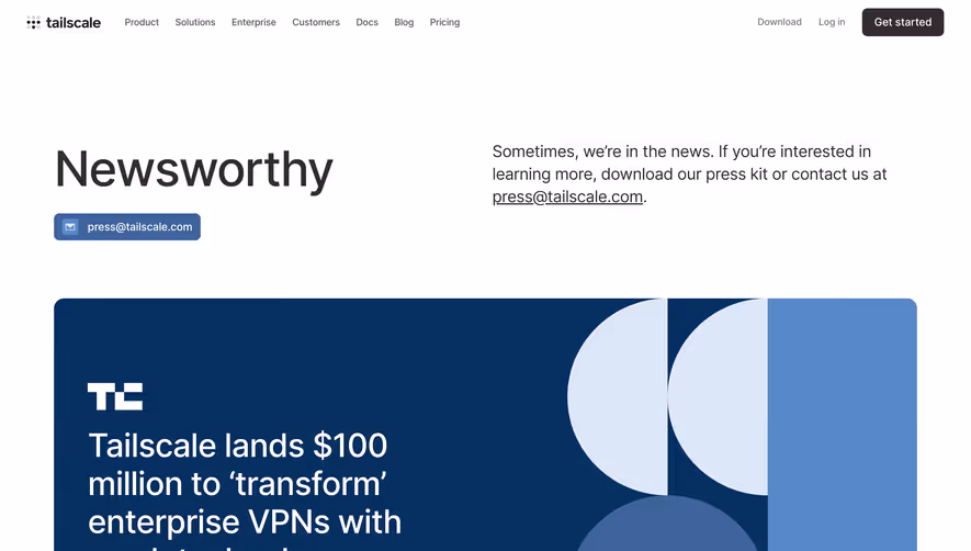 Tailscale Press Page