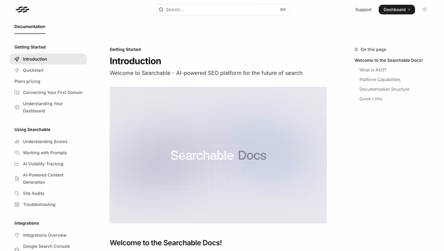 Searchable Documentation