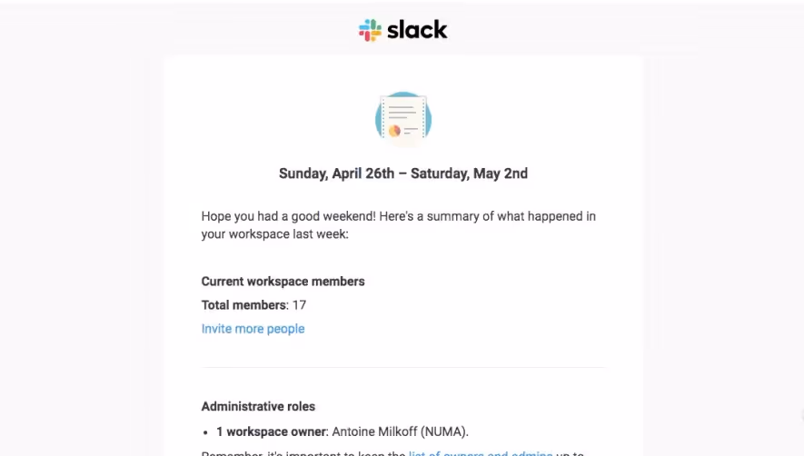 Slack Weekly Summary