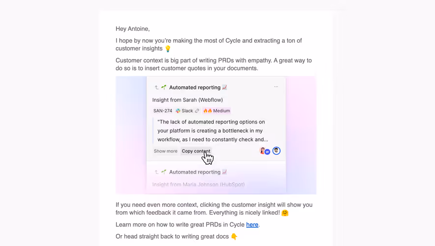 Cycle Onboarding Email