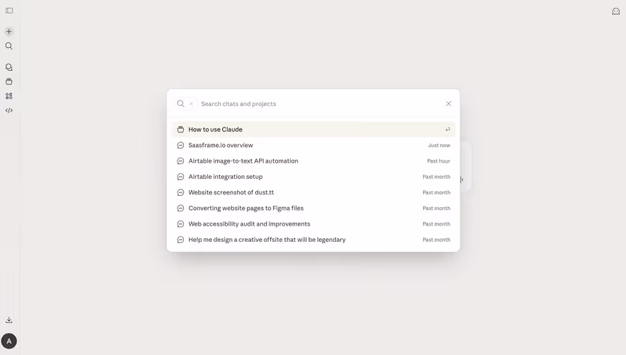 Claude Search Modal