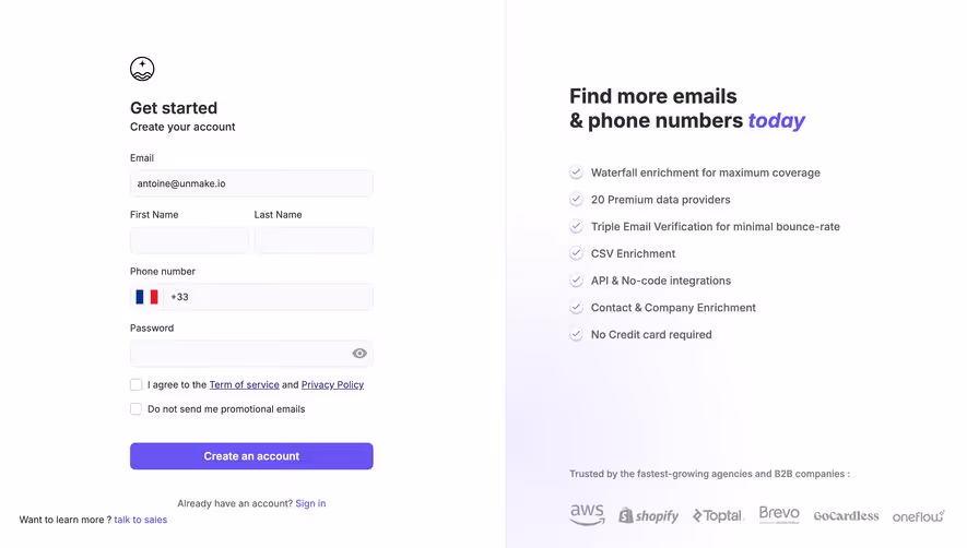 FullEnrich Account Setup
