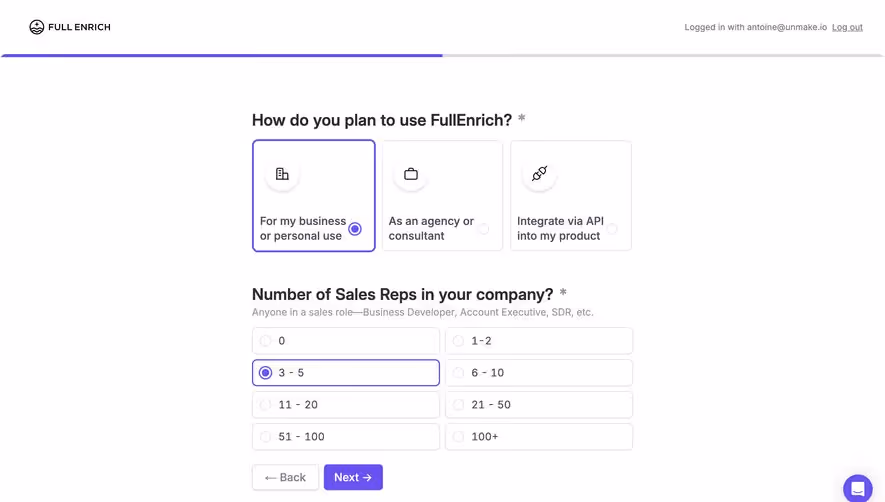 FullEnrich User Onboarding