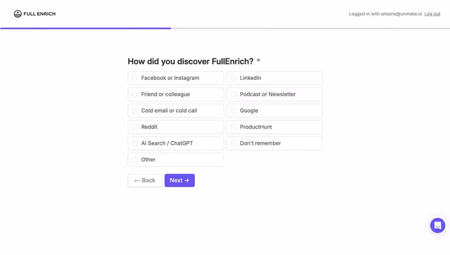 FullEnrich User Onboarding