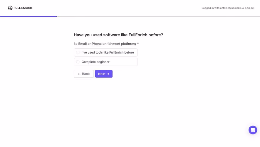 FullEnrich User Onboarding