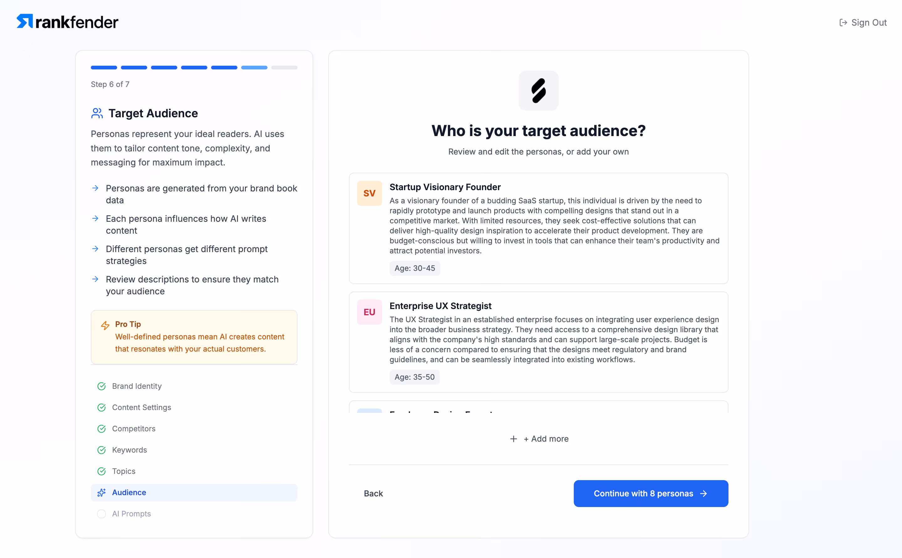 Rankfender Targeted Audience