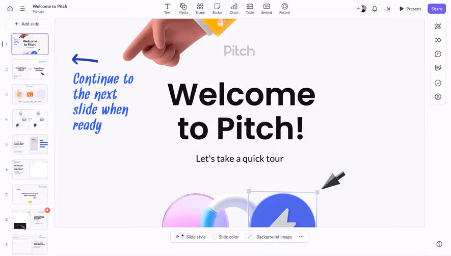 Pitch Presentation Editor