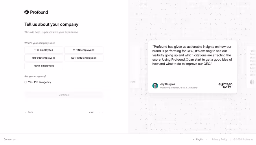 Profound Set Company Size