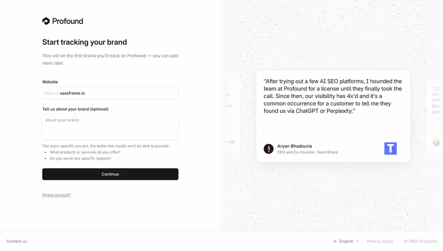 Profound Add Company Details