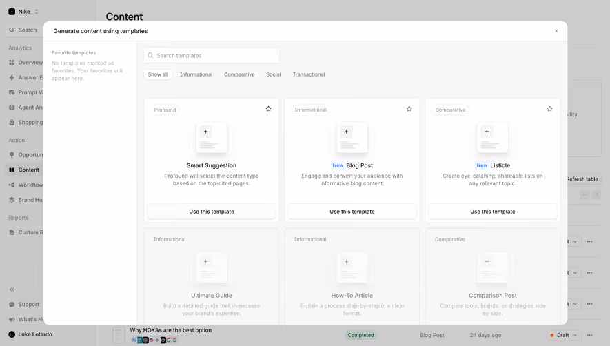 Profound Content Templates