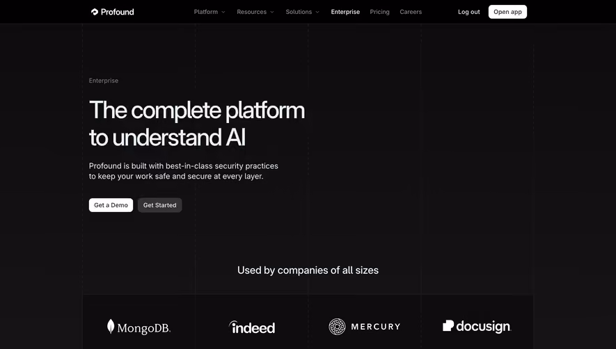 Profound Enterprise Page