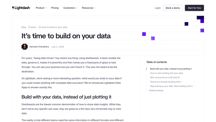 Lightdash Blog Template