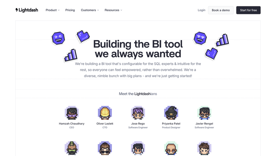 Lightdash About Page