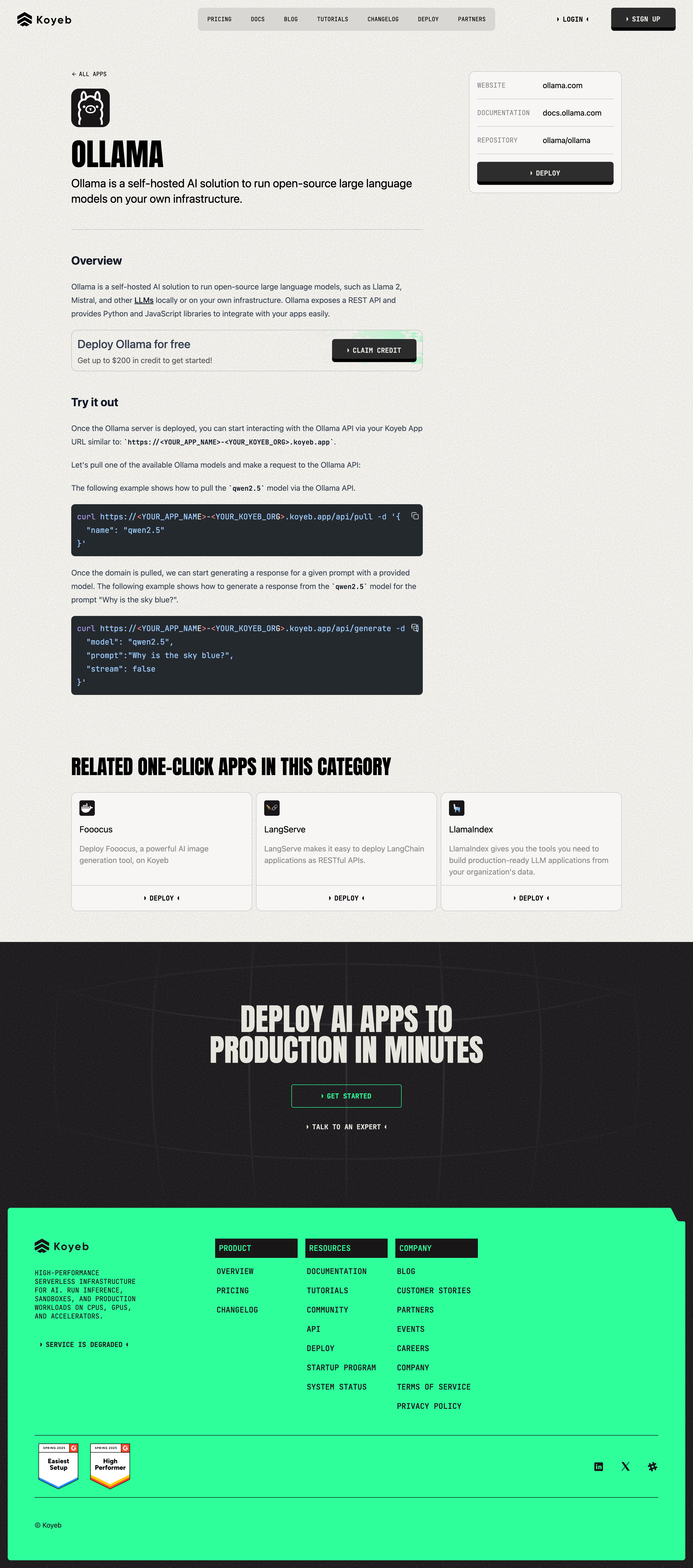 Koyeb Integrations Page