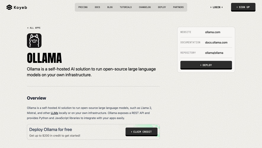 Koyeb Integrations Page