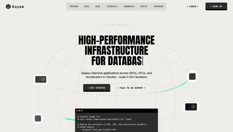 Koyeb Landing Page